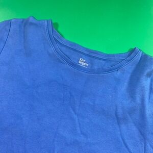 Kim Rogers Perfectly Soft Blue 100%‎ Cotton Short Sleeve Crew Neck Tee Shirt